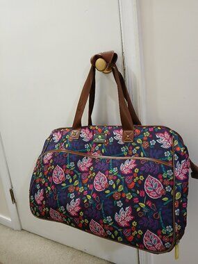 Lily Bloom 22" Luggage Designer Pattern Wheeled Duffel Carry On Bag